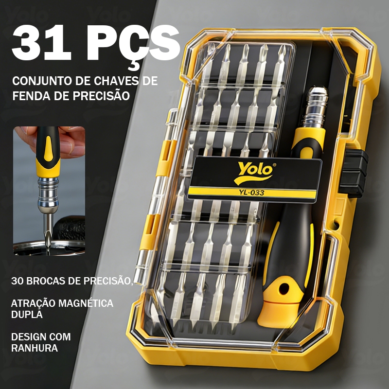 Kit 31 Peças Chave de Precisão Bits Reparo Celular Notebook e Brinquedos