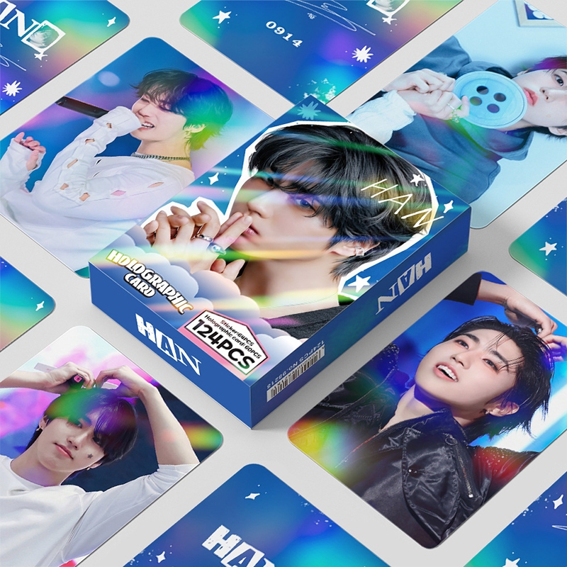 124 Pçs/Caixa Stray Kids HAN Photocards Holográfico LOMO Cartão