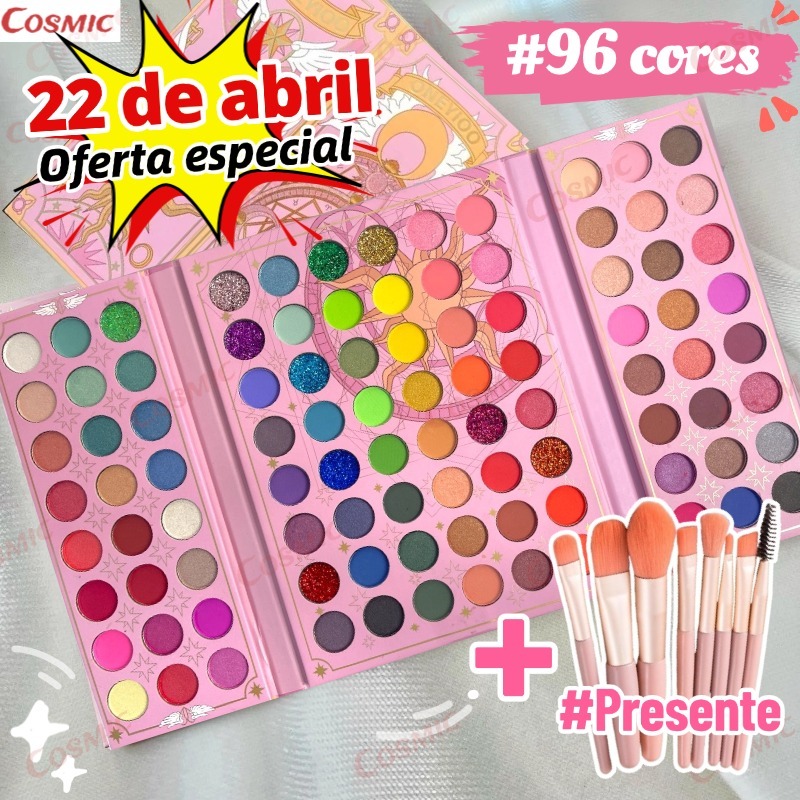 Paleta de sombras de anime Cardcaptor Sakura De Sombra De Olho Em 96 Cores Perolada / Fosca / Com Glitter / Longa-CO em Oferta na Shopee
