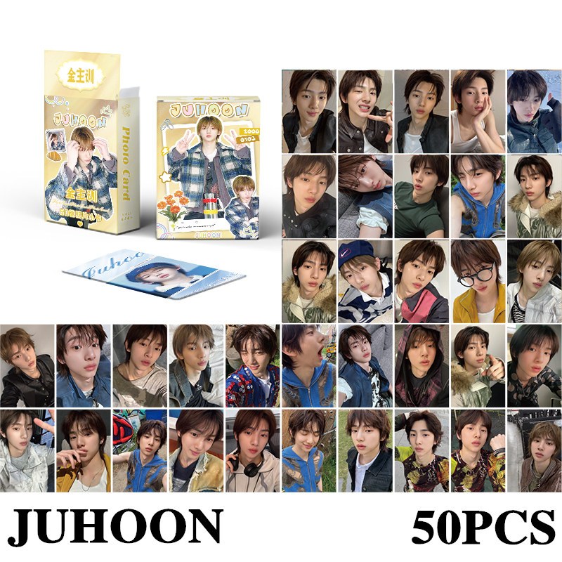 50 Pçs/Caixa CORTIS JUHOON Cartão Holográfico Photocard Laser LOMO