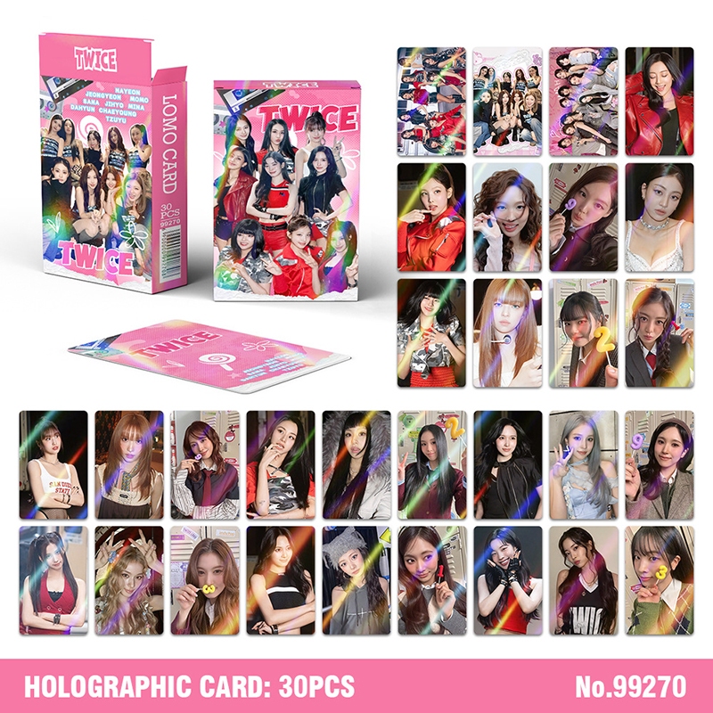 30 Pçs/Caixa TWICE Photocard Nayeon Momo SANA Tzuyu Cartão