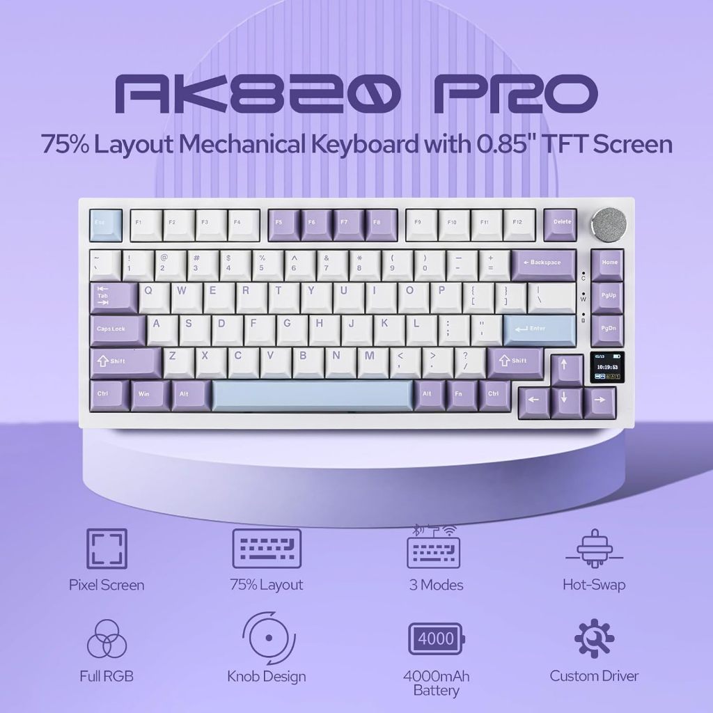 AJAZZ AK820PRO Teclado Mecânico De Montagem Em Junta Hot Swap 75