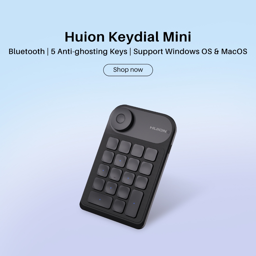 Huion INSPIROY Keydial Wireless K20 Com 18 Teclas Teclado +