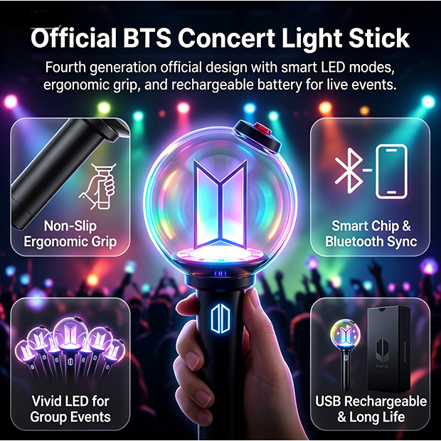 Nova Versão] BTS Official Light Stick Ver . 4 Edição Especial ARMY