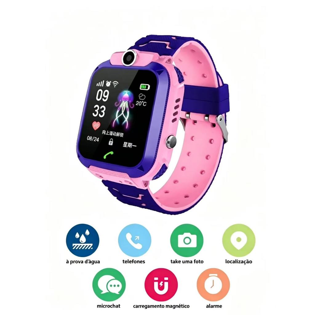 Relógio Smartwatch Infantil GPS Rastreador com Câmera e SOS, Resistente ...