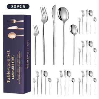 Kit 24/30pcs Talheres Inoxidável Suprimentos De Cozinha Talheres Talheres