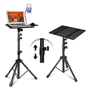 Suporte Projetor Notebook Tripé Ajustável Preto com Suporte Celular
