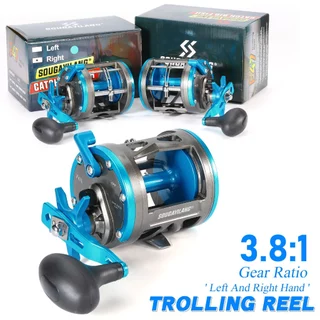 Carretel De Pesca De Corrico Sougayilang, Relação De Engrenagem De 3.8: 1, Arrasto Máximo De 80 Kg, Convencional Par