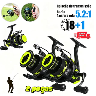 Molinete De Pesca Carretel De Pesca 5.2: 1 Giratório 1000-7000 Com Cabo EVA Amarelo Escuro!!