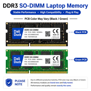 Dali Duck RAM Memória DDR3L 4GB 8GB 1333MHz 1600MHz PC3L 10600S 12800S 204Pin 1.35V SODIMM Para Portátil Notebook DDR3