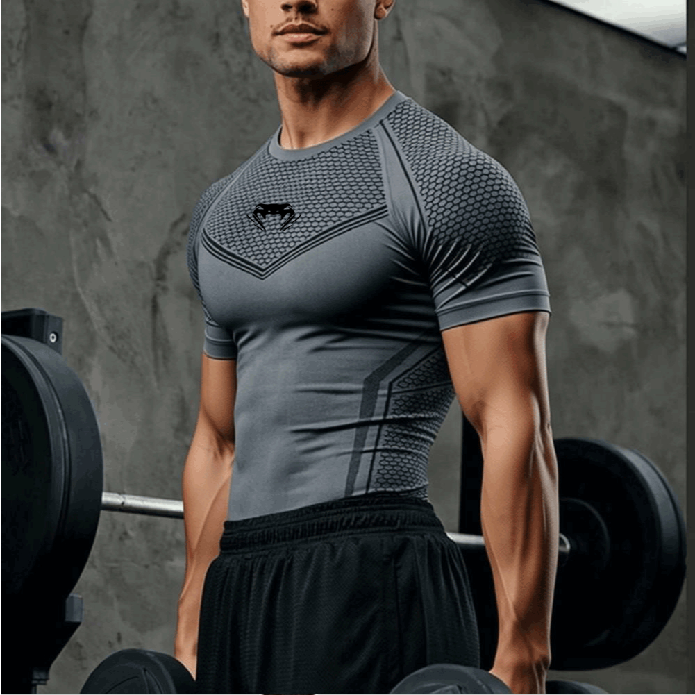 Camisa Masculina De Compressão Venom De Secagem Rápida Para Treino