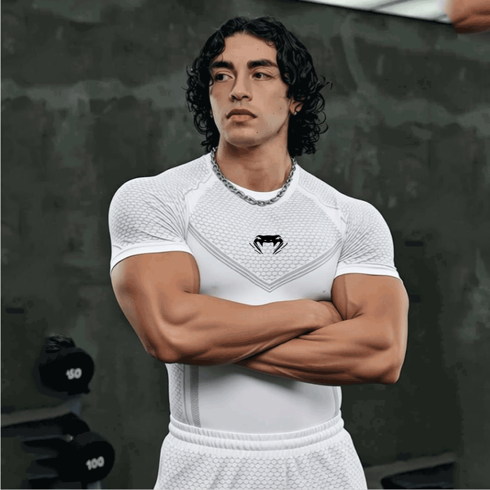 Camisa Masculina De Compressão Venom De Secagem Rápida Para Treino