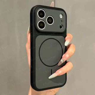 Capa Magnética Simples com Sensação de Pele, Dois Cores, Dois em Um, Compatível com iPhone 17 16 15 14 13 12 11 Pro Max