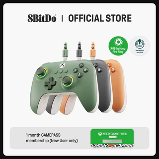 Controlador De Jogos Com Fio 8BitDo Ultimate C Para Xbox, Anel De Fogo De Iluminação RGB E Joysticks De Efeito Hall, W
