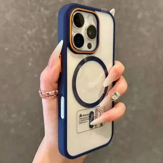 Capa De Telefone Magnética Transparente Fosca Compatível Com iPhone 17 16 15 14 13 12 11 Pro Max Plus À Prova De Choque