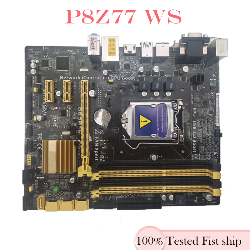 Para P8Z77 WS Placa-Mãe USB2.0 USB2.0 SATA II LGA 1155 DDR3 ATX Z77 ...