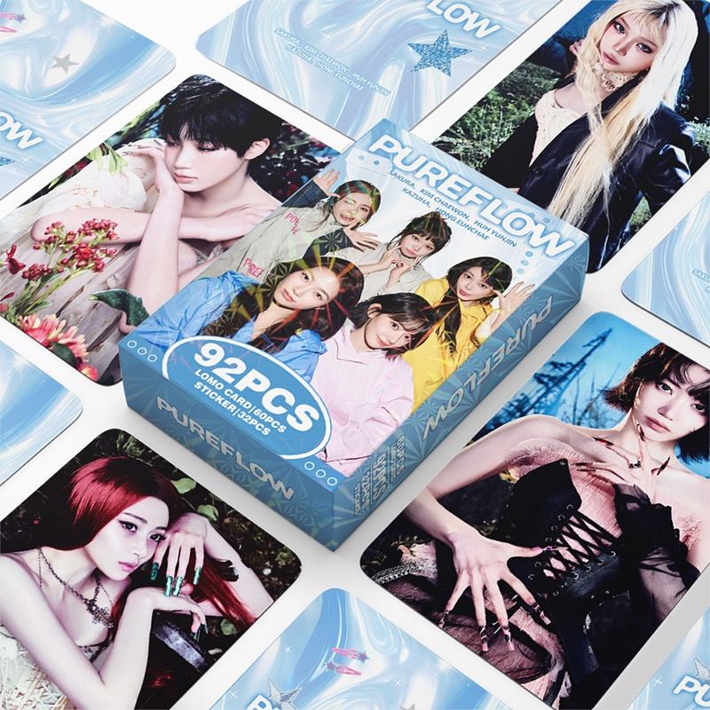 92 Pçs/Caixa LE SSERAFIM Photocards PUREFLOW Espaguete KPOP LOMO