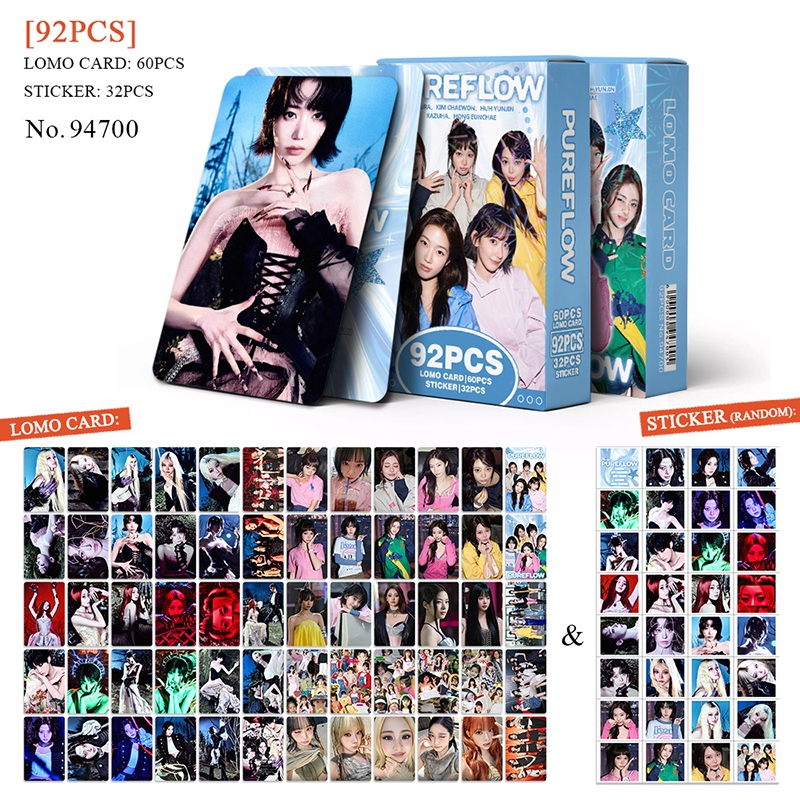 92 Pçs/Caixa LE SSERAFIM Photocards PUREFLOW Espaguete KPOP LOMO