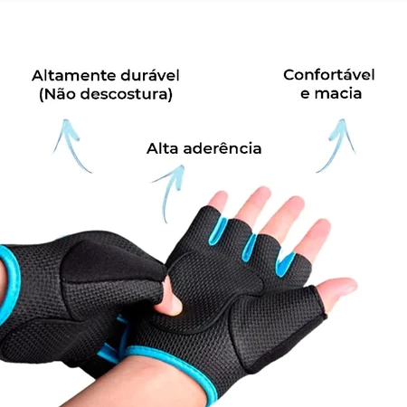 Luva Academia Musculação Antiderrapante Meio Dedo Feminina Masculina para Bike Ciclismo Fitness