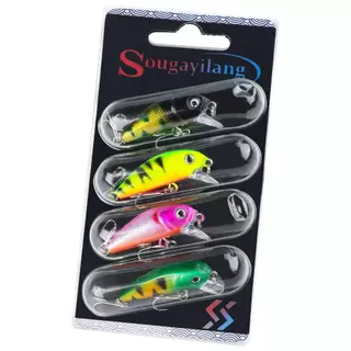 Sougayilang Conjunto De Isca De Pesca 4 Peças Wobbler Gancho Anticorrosão Baixo Para Equipamentos De Carpa Marítima
