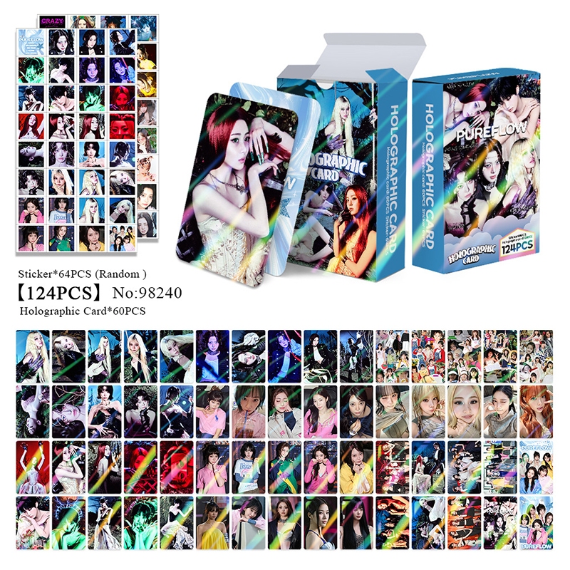 50-124pcs LE SSERAFIM Photocards SPAGHETTI Holográfico LOMO Cartão