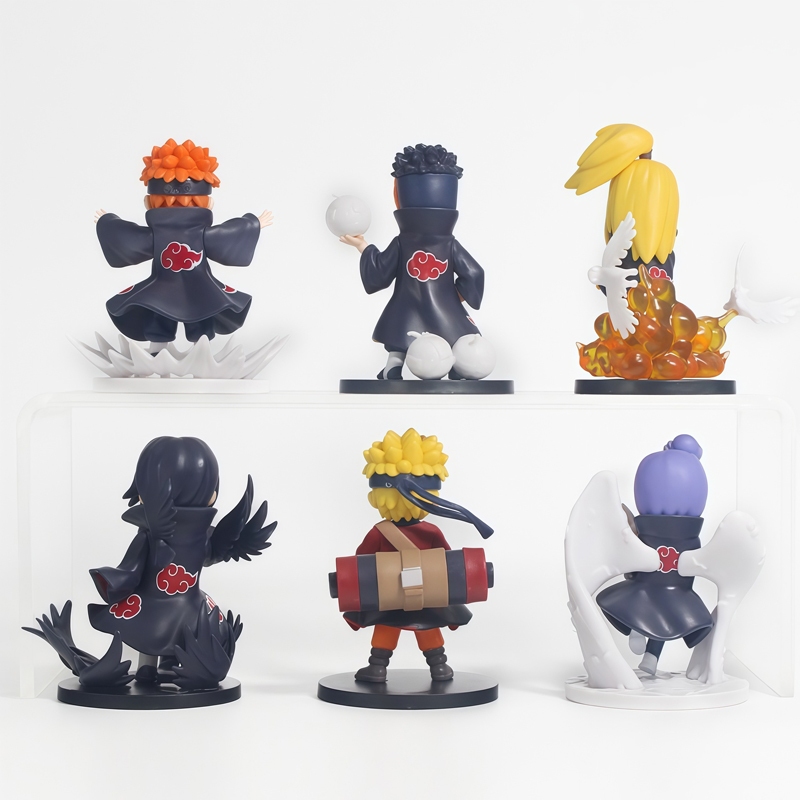 6 Pçs/Set 8-9cm Japão Anime Naruto : Shippuden Guerra Akatsuki