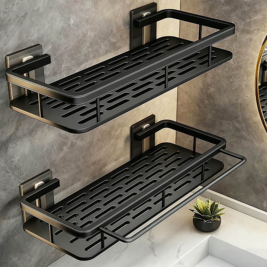 Suporte De Shampoo Organizador Alta qualidade Prateleiras De Banheiro Sem Furo Premium-Space Aluminium