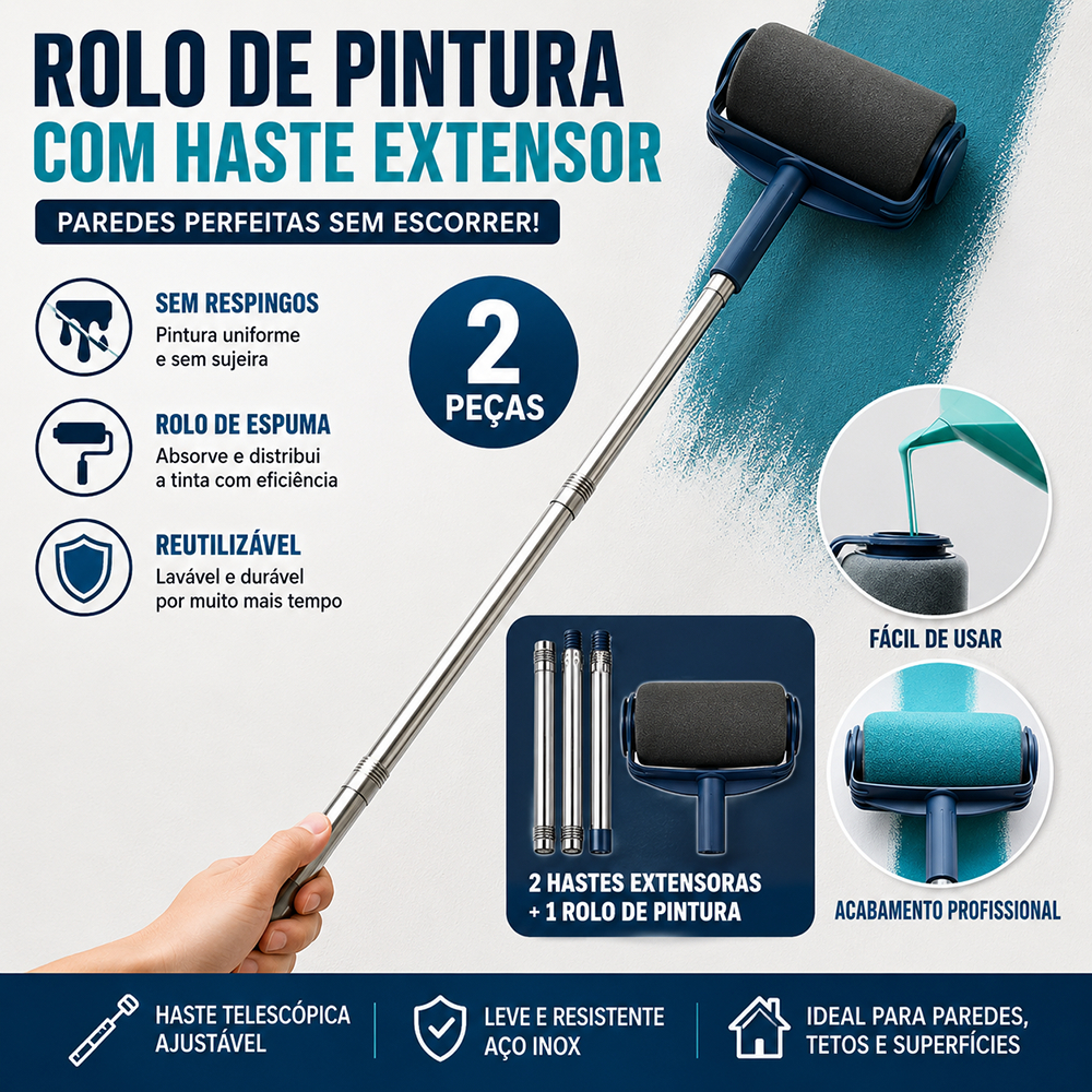 Kit de Pincel Rolo de Pintura de Polegadas para Pintura de Paredes ...