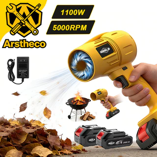 Soprador De Folhas Turbo Portátil Recarregável 2 Baterias 21V usados ​​para limpar folhas caídas e iniciar fogueiras.
