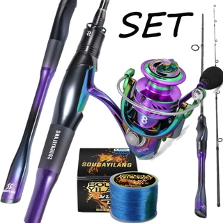 Sougayilang 1.8M Vara De Pesca Carretel Linha Conjunto Completo Com 1000-5000 Série 5.0: 1 De Metal Para Em Água Salgad