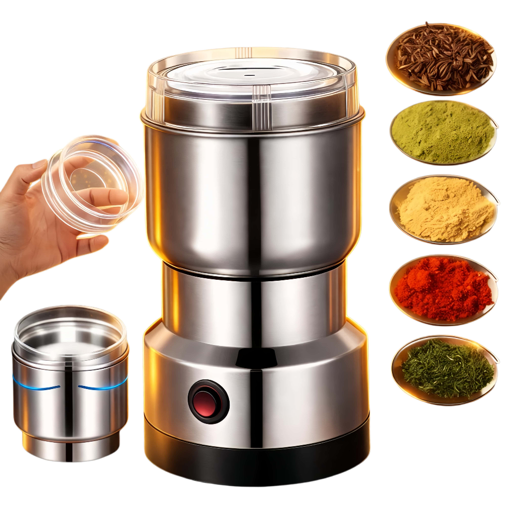 Moedor Elétrico Café Grãos Inox 150W Multifuncional 110V Com
