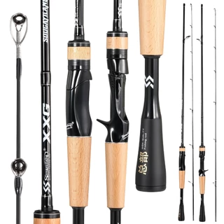 Sougayilang Vara De Pesca De 2 Seções, 1.8m, 5-10lb, Carbono Giratória/Fundição Para Água Doce/Salgada