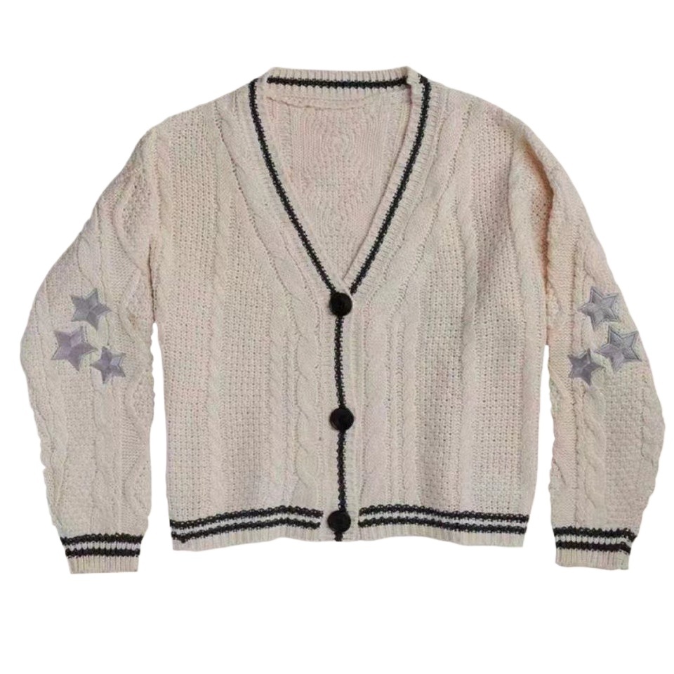 Bordado Estrela Retro Cardigan Valentine Presente 20261688