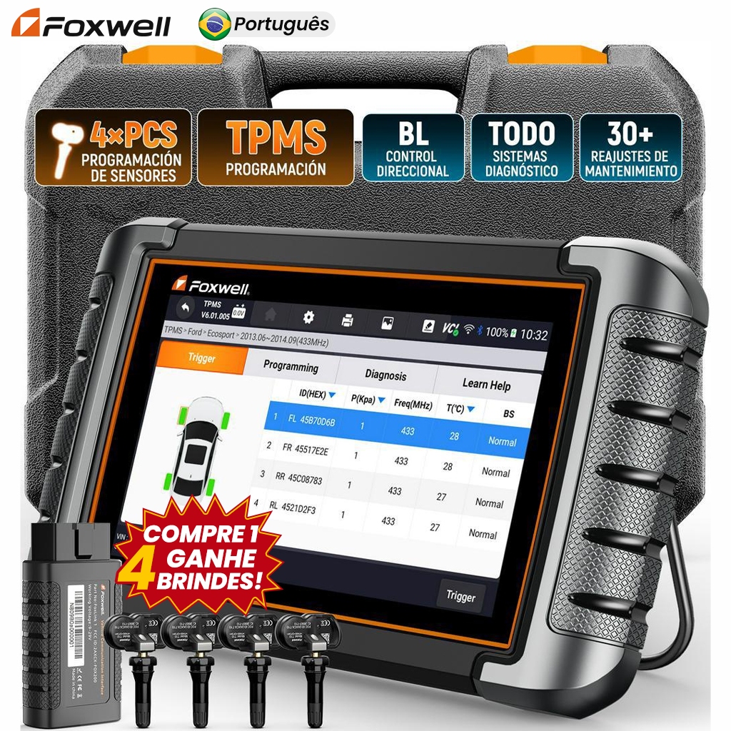 FOXWELL NT809TS OE-Level Obd2 Scanner De Carro Diagnóstico Odb2 ...