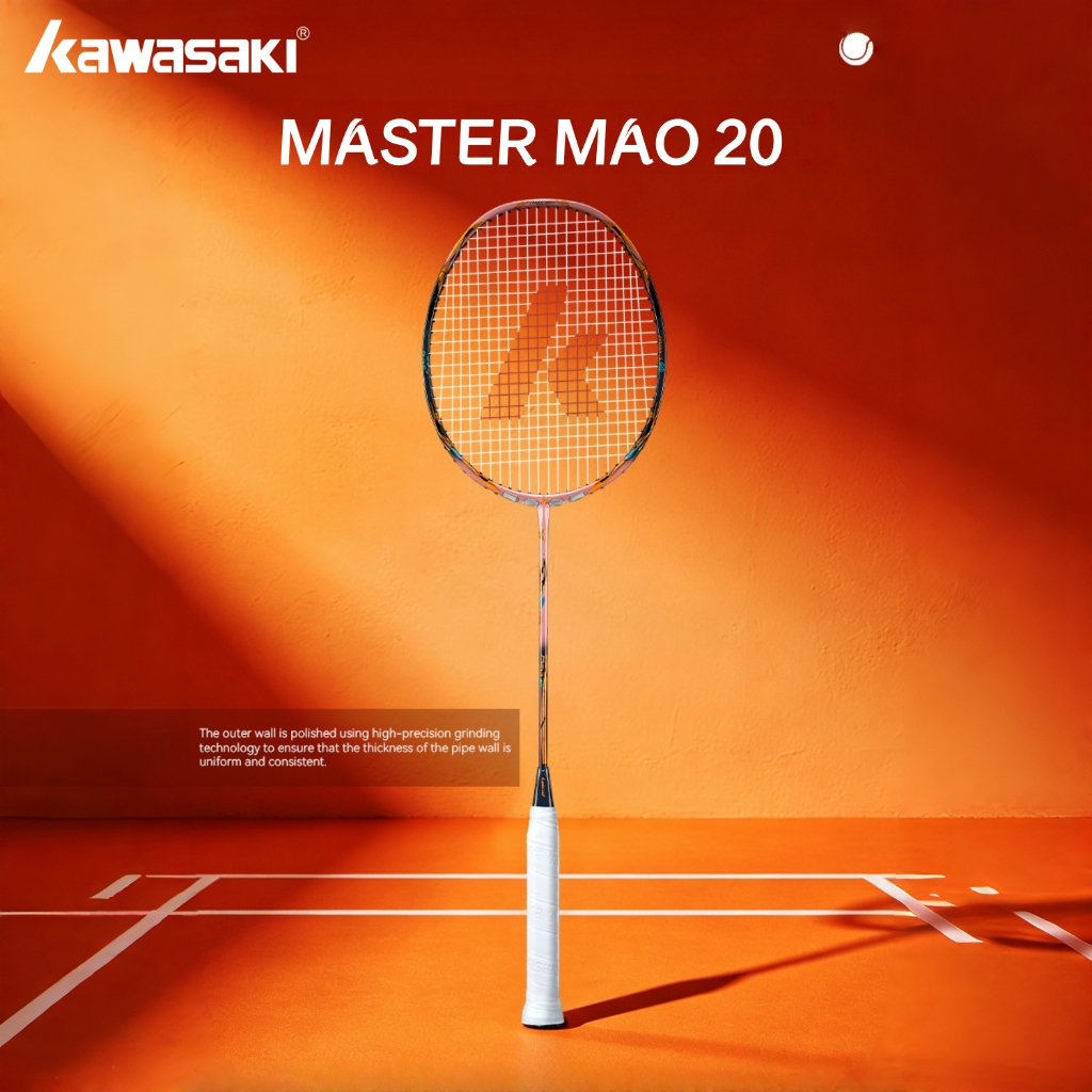 Raquete De Badminton Profissional Kawasaki Master Mao 20 4U Carbono ...