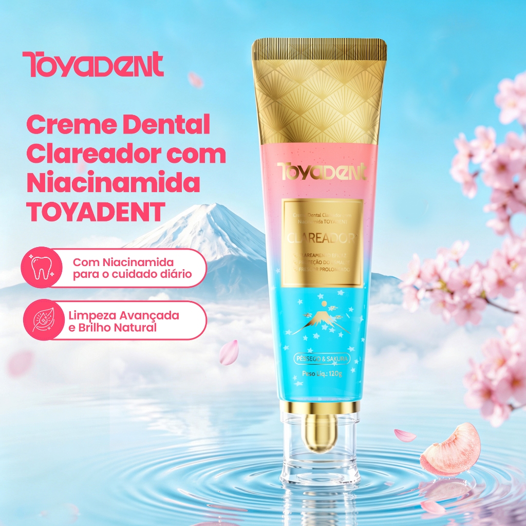 TOYADENT Creme Dental com Niacinamida, Limpeza Avançada, Hálito