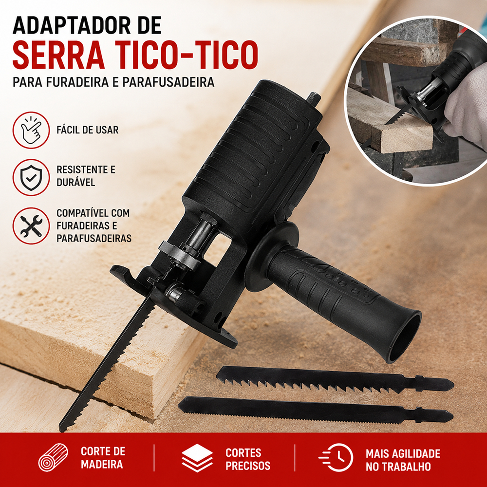 Kit Serra Adaptador De Serra Tico-Tico Elétrica Para Furadeira e Parafusadeira,Ferramenta de Corte p/Madeira
