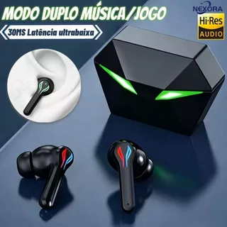 RS-30 Fone de Ouvido Sem fio Gamer Bluetooth 5.3 com Microphone e Luz Redução de Ruído LED