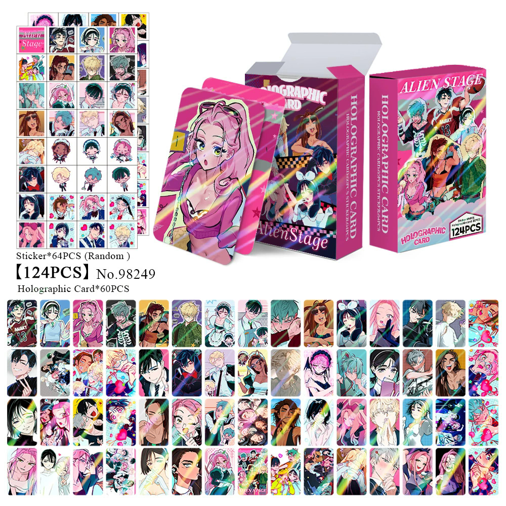 Anime Alienígena Palco Holográfico Lomo Cartões Luka Hyuna Ivan