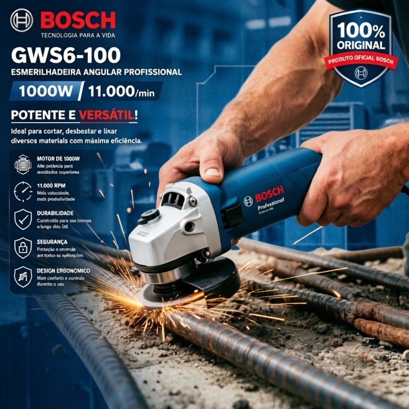 esmerilhadeira lixadeira 220v GWS6-100 1000W lixadeira bosch 110v serra Angular esmerilhadeira Corte