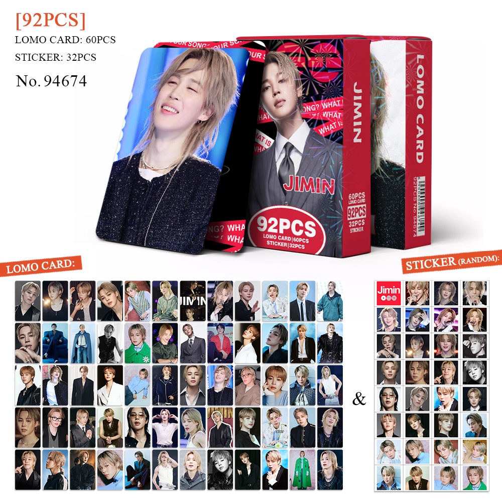 92 Pçs/Caixa Kpop Ídolo Photocard ​ ARIRANG Lomo Cartão SUGA V JK