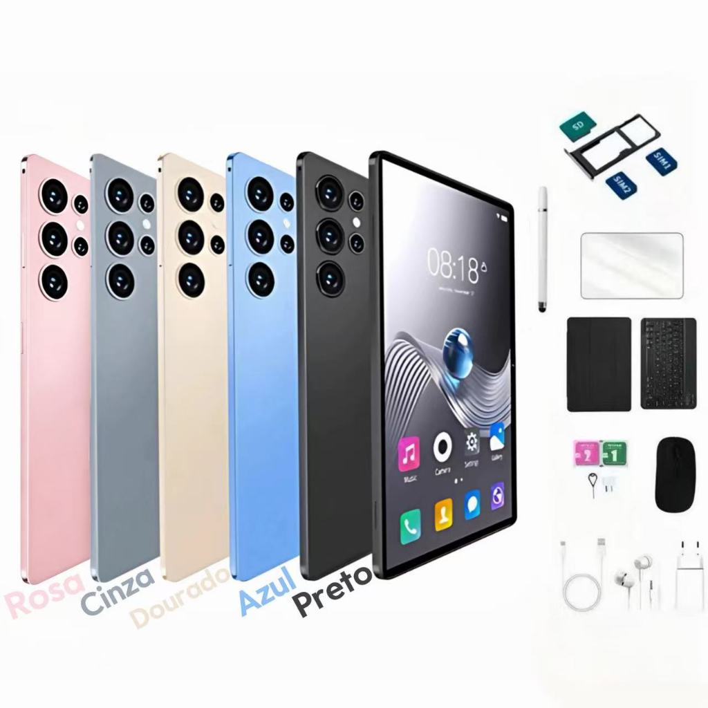 Pad 9X Tablet Android Tela Grande 10.5 FHD 6+128GB WiFi 5G Uso Trabalho Estudo 8000mah