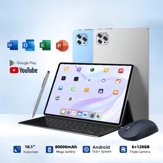 Tablet 10.1” com Teclado+Mouse 6GB RAM 128GB Android 13 Câmera 50MP