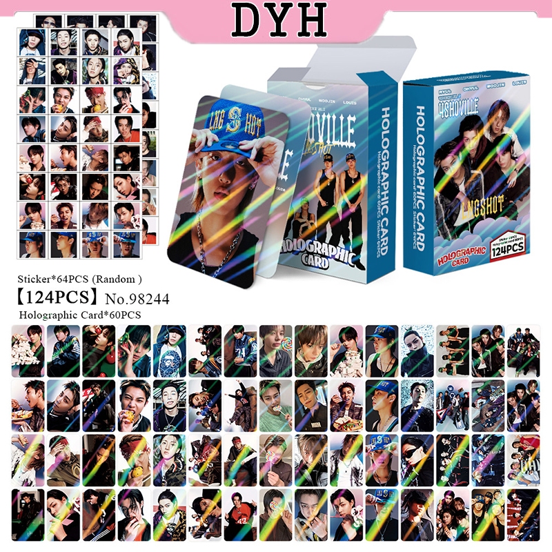 LNGSHOT STICKER BOOK トレカ 4枚 124 Pçs/Caixa LNGSHOT Photocards Holográfico LOMO Cartão Adesivo