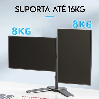 Suporte 2 Monitor Tv Aço Mesa Articulad Ajuste Vesa Promoção