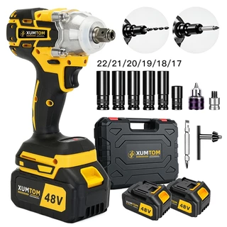 Chave De lmpacto 48V Sem Fio Elétrica 450NM Parafusadeira Furadeira Com Maleta e 2 Baterias Bivolt