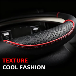 Capa De Volante De Carro De Couro PU Antiderrapante Durável 38CM De Fibra Dinâmica Decoração