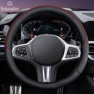 Capa De Volante Preta Ajustável E Confortável De 38 Cm Para Carros.