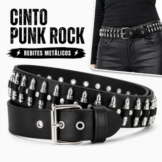 Cinto com Tachas Pretas Estilo Punk Rock gotico com Rebites com Pirâmide de Metalalicas para unissex 3 Fileiras