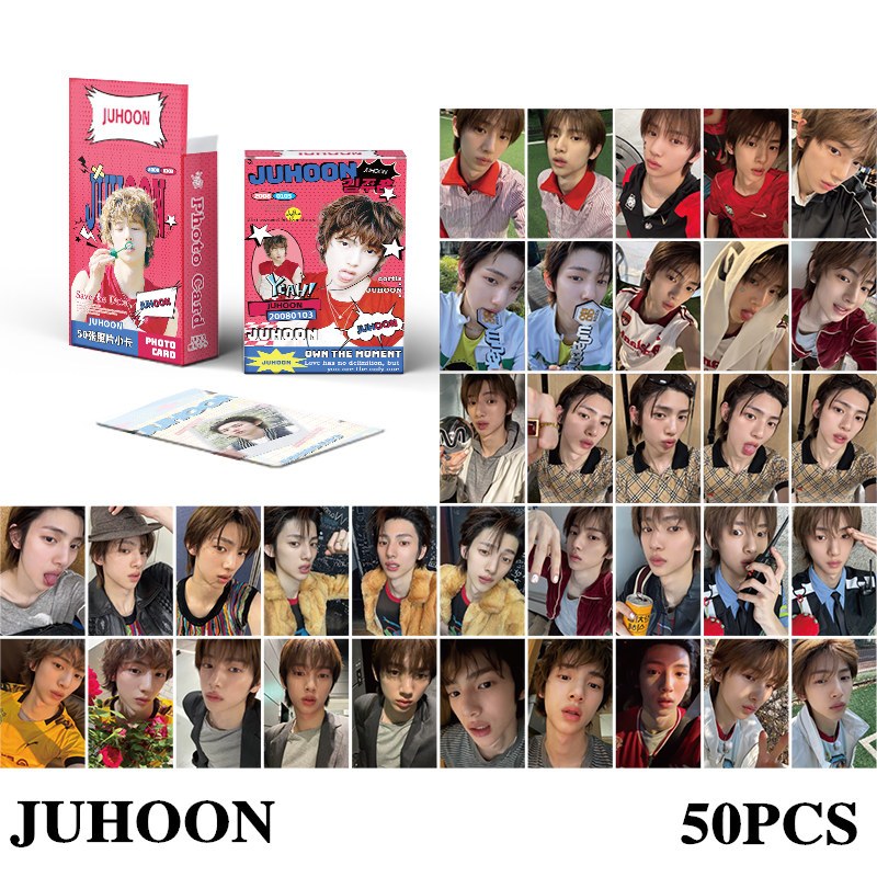 50 Pçs/Caixa CORTIS JUHOON Cartão Holográfico Photocard Laser LOMO